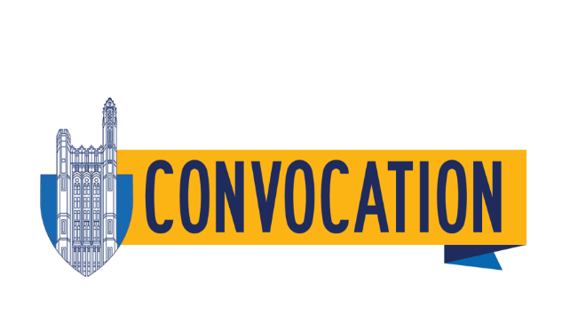 Convocation header image with shield and TC logo